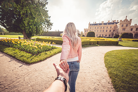 Young Couple Enjoys Walking in Chateau Garden #followmeto thumbnail