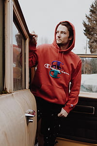 orange Champion pullover hoodie thumbnail