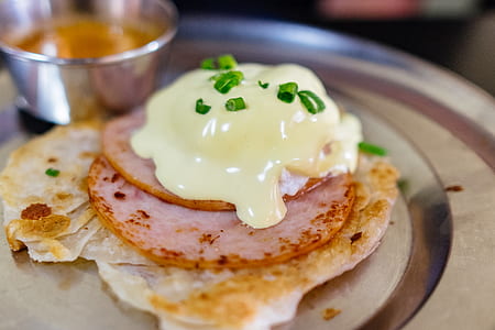 melted cheese on sliced ham thumbnail