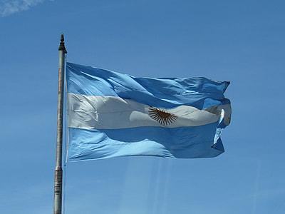 blue and white national flag with pole thumbnail