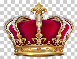 Crown of Queen Elizabeth The Queen Mother King , Red Gold Crown with Pearls , red and gold crown PNG clipart