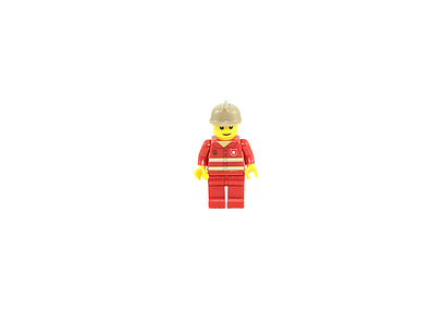fire fighter mini figure on white background thumbnail