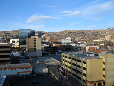 Buildings in a portion of Salt Lake City, Utah thumbnail