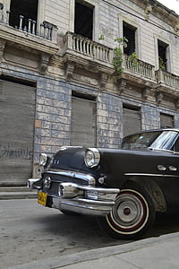 black classic car parking beside house thumbnail