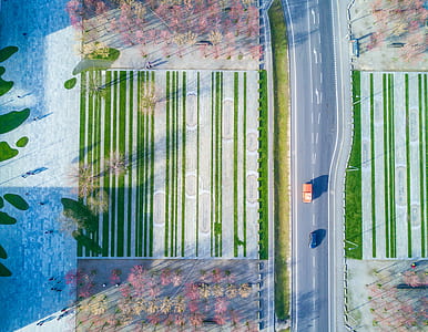 aerial photography of two vehicles on road at daytime thumbnail