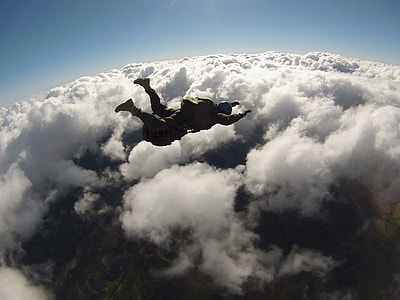 person falling from the sky during daytime thumbnail