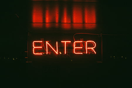 red enter neon signage thumbnail