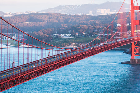 Cars on Golden Gate Bridge from Battery Spencer Viewpoint thumbnail