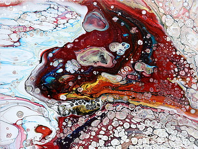 white and red abstract painting thumbnail
