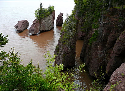 rock formations on body of water thumbnail