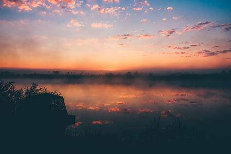 landscape photo of body of water surrounded by trees thumbnail