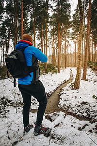 man standing under green leaf trees taken at daytime thumbnail