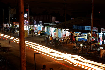 assorted stalls during night time thumbnail