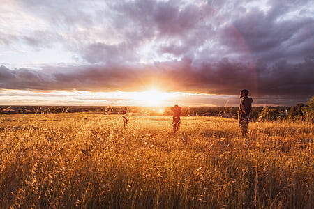 man standing on the ground and surrounded by grass thumbnail