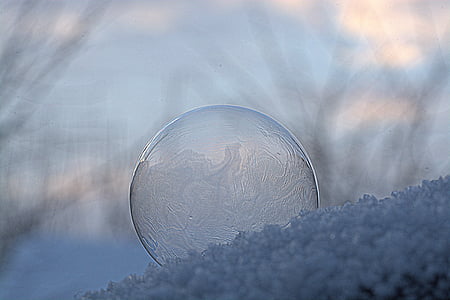 selective focus photography of clear bubble thumbnail