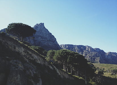mountain range under clear blue sky during daytime thumbnail