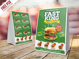 Fast Food Menu Table Tent Template PSD psd file