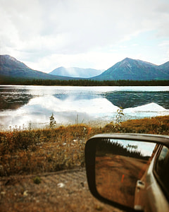 Landscape with Mountains and lake near Whitehorse, Yukon Territory thumbnail