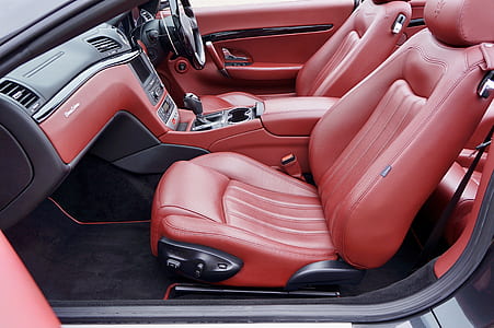 red leather vehicle bucket seat thumbnail