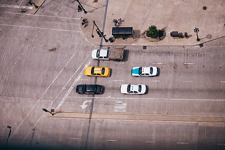 aerial photo of cars on stoplight during daytime thumbnail