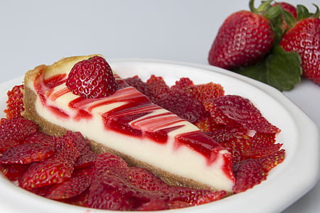 strawberry pie on white plate thumbnail