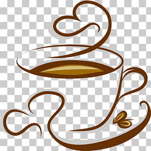 Coffee Cappuccino Espresso Tea Cafe, cup of coffee, teacup filled with coffee artwork PNG clipart