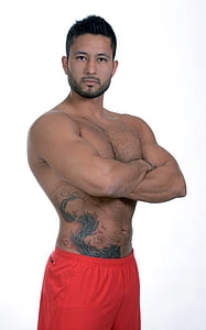 man wearing red bottoms thumbnail