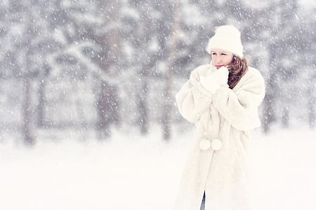 woman wearing faux fur coat thumbnail