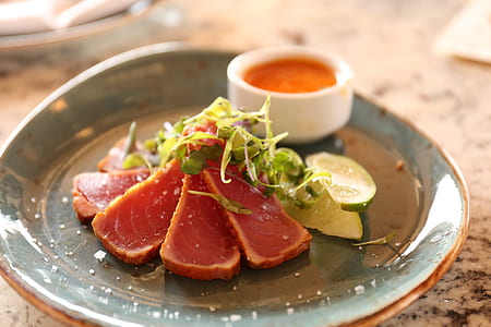 sliced meat on plate thumbnail