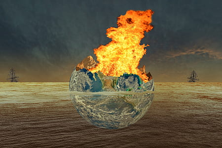 burning earth digital wallpaper thumbnail