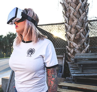 Photo of Woman Using Virtual Reality Headset thumbnail