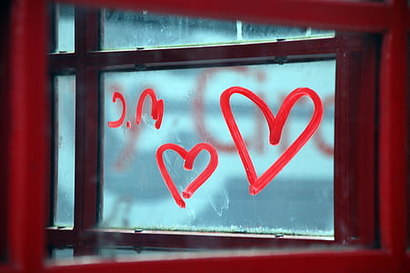 heart painted on glass window thumbnail