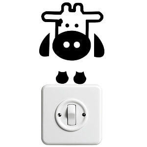 black and white cow under white rocker switch thumbnail