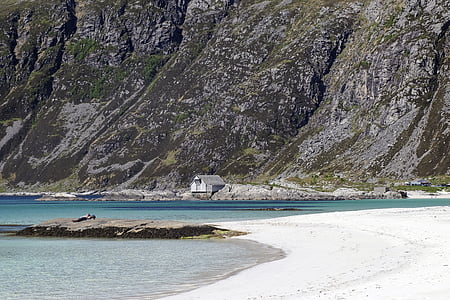 brown rocky mountain beside beach during daytime thumbnail