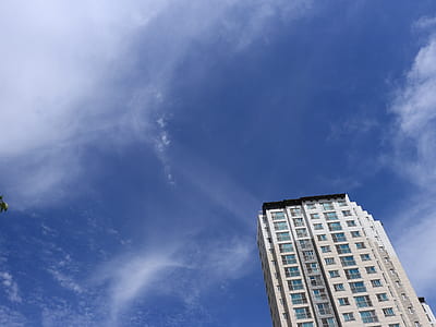 white and gray concrete high-rise building under cloudy blue sky thumbnail