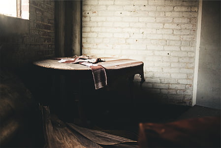 white and red tablecloth on table thumbnail