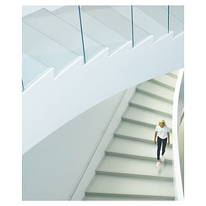 woman walking down stairs thumbnail
