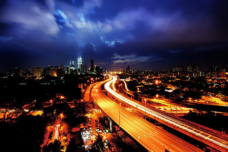 Aerial Photography of City during Night thumbnail