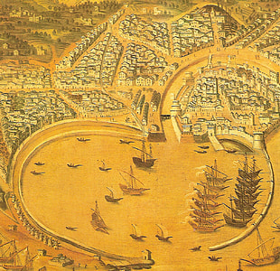 Drawing of Chios, Greece in the 16th century thumbnail