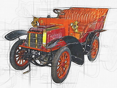sketch of green tractor thumbnail