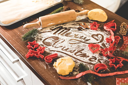 Merry Christmas Food Lettering in Flour thumbnail