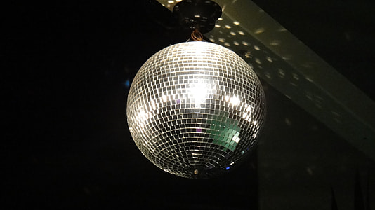 mirror ball on white ceiling thumbnail