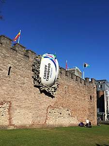 white Cardiff Caerdydd on wall thumbnail