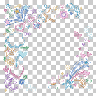 Paper Notebook Doodle , doodles, multicolored stars, hearts, clouds, and stars illustration PNG clipart