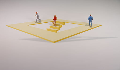 illustration of three person running in square thumbnail