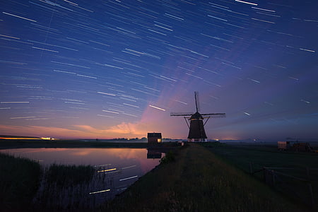 long exposure photo of wind mill thumbnail