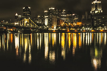 city, lights, water, skyline thumbnail