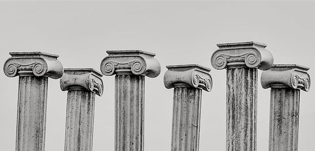 grayscale photo of pillars thumbnail