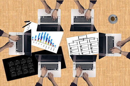 six person working in front of their laptop computers thumbnail