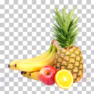 Fruit Organic food , Fruits, bananas, apple, orange, and pineapple PNG clipart